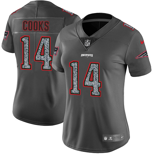 Nike Patriots #14 Brandin Cooks Gray Static Women's Stitched NFL Vapor Untouchable Limited Jersey - Click Image to Close